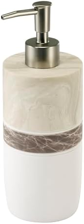IZOD – Lotion Pump, Hand-Painted Resin with Color-Blocked Marble Design, Soap or Lotion Dispenser for Bathroom, Kitchen or Vanity (Tidal)