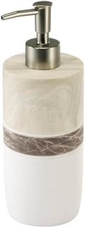 IZOD – Lotion Pump, Hand-Painted Resin with Color-Blocked Marble Design, Soap or Lotion Dispenser for Bathroom, Kitchen or Vanity (Tidal)