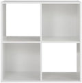4 Cube Storage Organizer, 2x2 Modular Freestanding Cubby Shelf, Open Wooden Bookcase, Multipurpose Display Shelving Unit for Bedroom, Living Room, Closet and Home Decor, White