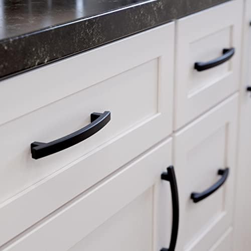 Franklin Brass (10-Pack) – Matte Black Cabinet Handles, 5-1/16 Inch Hole Center, Pulls for Drawers, Kitchen Cabinet Door, Dressers | Pierce