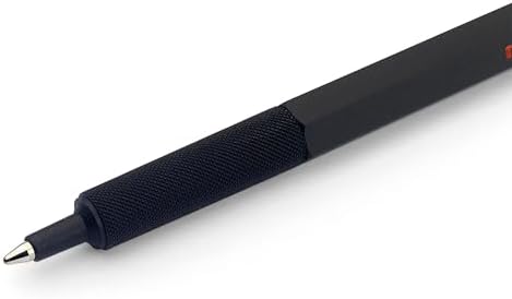 rOtring 600 Ballpoint Pen, Medium Point, Black Ink, Black Barrel, Refillable - Smooth Writing, Non-Slip Grip
