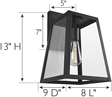 Design House Branson Outdoor Wall Light, Black