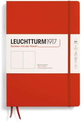 LEUCHTTURM1917 - Notebook Hardcover Composition B5-219 Numbered Pages for Writing and Journaling (Fox Red, Plain)