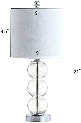 JONATHAN Y February 21" Stacked Sphere Table Lamp, Clear/Chrome