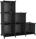 UNKU 6 Cube Storage Organizer, Closet Organizer Storage Shelves, Black
