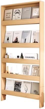 LINLIUA Behind the Door Bookshelf, 5 Shelf Behind Door Shelves with Storage, Space-Saving Wall Mount Narrow Bookcase Cabinet for Living Room Bedroom