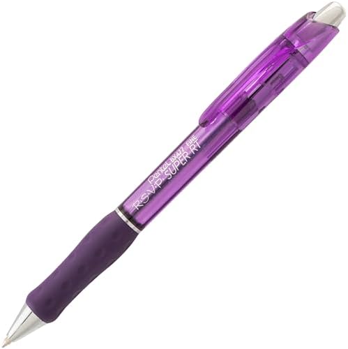Pentel RSVP Super RT Ballpoint Pen, (0.7mm) Fine Line, Violet Ink (BX477-V)