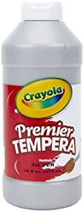 Crayola Premier Tempera Paint For Kids - Silver (16oz), Kids Classroom Supplies, Great For Arts & Crafts, Non Toxic, Easy Squeeze Bottle