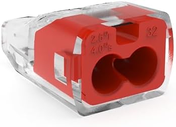 Ideal Electrical in-Sure Push-in Wire Connector, 2-Port (30-1032P), Bag of 100-Color Coded Connectors for Solid and Stranded Wires