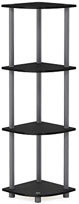 Furinno Turn-N-Tube Toolless Assembly 4-Tier Storage Shelves, Black