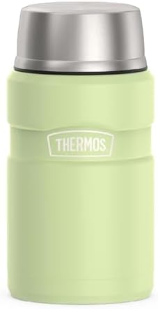 THERMOS Stainless King Food Jar with Bowl, 24oz, Matte Green