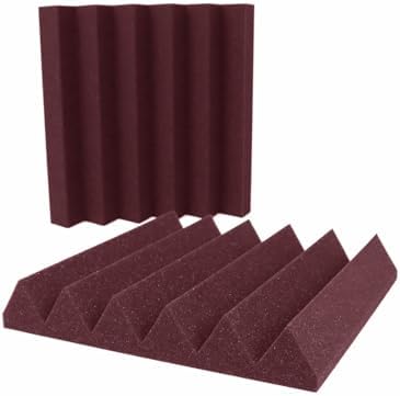 Foam Factory Inc 24 Pack Color Acoustic Foam Panel Studio Soundproofing Wedge Wall Tiles 12” X 12” X 2” (Plum)