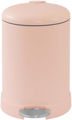Glad Small Trash Can, 1.2 Gallon | Round Stainless Steel Garbage Bin with Soft Close Lid & Step Foot Pedal | Metal Waste Basket with Removable Inner Bucket, Rust