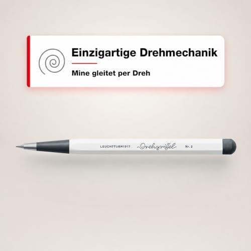 LEUCHTTURM1917 - Drehgriffel Mechanical Pencil - Refillable Writing Stylus with 0.7 mm HB Graphite Lead (White)