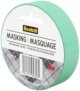 Scotch Expressions Masking Tape, .94 in x 20 yd, 6 Rolls, Mint Green