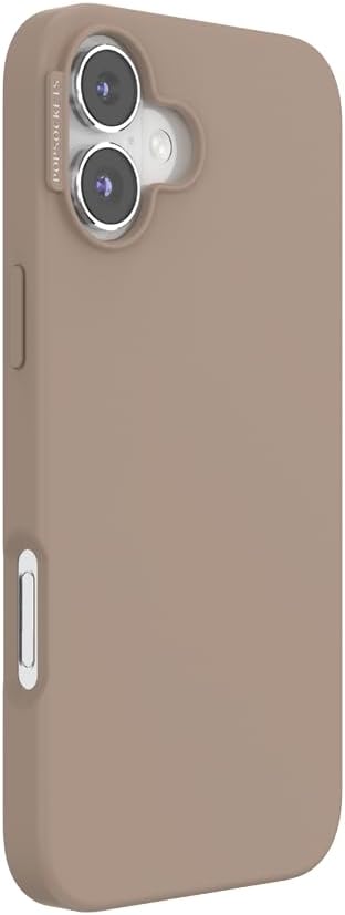 PopSockets iPhone 16 Plus Phone Case with MagSafe- Latte | Magnetic, Wireless Charging, Camera & Drop Protection, Brown, Plain, Cream, Beige, Summer Spring