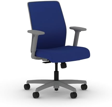 HON Ignition 2.0 Low Back Task Chair, Spectrum Mesh, Standard Synchro-Tilt Control, Office Chair with Lumbar Support, Height and Width Adjustable Arms, Titanium Frame, Cobalt