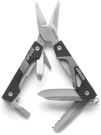 Gerber Splice EDC Multitool Pocket Knife with Scissors, Bottle Opener,Black
