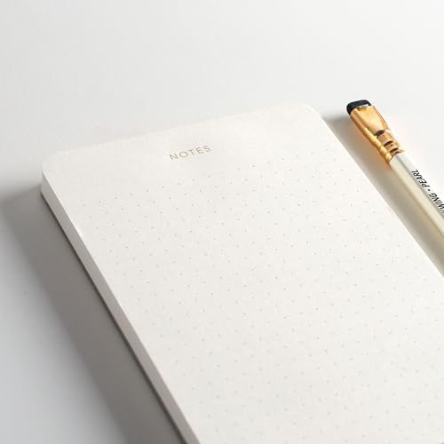 Small Dotted Notepads for Work, Gold Foil, 6.3 x 3.9 in, 5 Pack, 375 Sheets