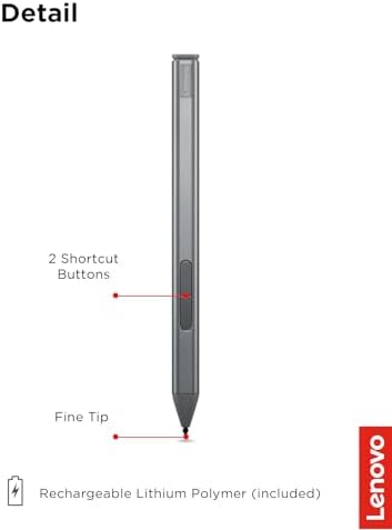 Lenovo Slim Pen – Magnetic Precision Stylus for Lenovo Laptops – 4096 Pressure Levels, Tilt Sensitivity, Rechargeable, Perfect for Drawing, Digital Art, Note-Taking