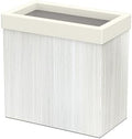 Gatco Small Bathroom Trash Can with Lid, Rectangle 3 Gallon Wastebasket, Under Sink, White Oak with Matte White, for Bathroom, Bedroom, Office (1943W)