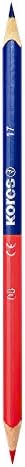 Kores - Twin: Double-Sided Red and Blue Pencils for Children and Students, Soft Lead and Triangular Ergonomic Shape, School Supplies for Writing and Correcting, Pack of 12