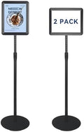 2PACK Sign Stand Holder 8.5×11-Inch Adjustable Floor Standing Poster Stand with Heavy Duty Base for School Church Business Show,Black