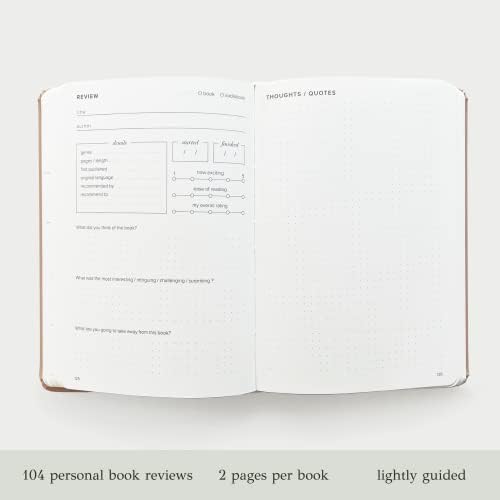 Kunitsa Co. Reading Journal - 105 reviews. Review and Track Your Reading. Book Journal for Book Lovers & Readers. Latte