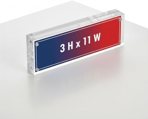 Azar Displays 104430 Clear Acrylic Magnetic Photo Frame Block 3" x 11" Vertical/Horizontal