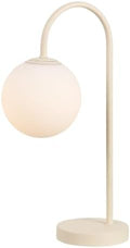 JONATHAN Y Arco 18.25" Beige Arched Metal Table Lamp with Globe Shade