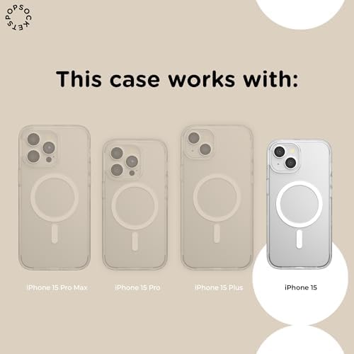 PopSockets iPhone 15 Phone Case with MagSafe- Black Gingham