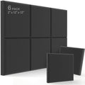 JBER Acoustic Studio Foam, 6 Pack 2" X 12" X 12" Round C-Panel Sound Foam Panels Soundproofing Treatment Studio Wall Padding Sound Absorbing Fireproof Pyramid Wedge Tiles