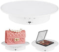 Motorized Rotating Display Stand, 360 Degree Electric Rotating Turntable with Velvet Top, 7.87inch /17.6lbs Load Automatic Mute Lazy Susan for Photography Products Jewelry 3D Model, White Stand
