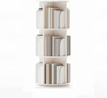 GAMAK Small Rotating Bookshelf 360 Display 3-4 Tier for Small Spaces Kids Narrow Swivel Corner Book Shelf Wood Used in Bedrooms Living Rooms Study Office (Color : White, Size : Three)