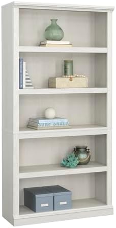 Sauder 5 Tier Book Shelf Wooden Bookcase Multipurpose Bookshelf for Home Office, Living Room, in Glacier Oak
