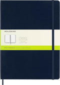 Moleskine Classic Notebook, Hard Cover, XL (7.5" x 9.5") Plain/Blank, Sapphire Blue, 192 Pages