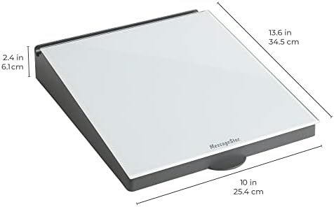 ECR4Kids MessageStor Dry-Erase Glass Board Memo Station, Desk Organizer, White