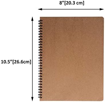 zmybcpack 3 Pack Spiral Blank Journal Notebook, 8 x 10.5 inch Sketchbooks