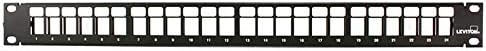 Leviton 49255-H24 QuickPort Patch Panel, 24-Port, 1RU, Cable Management Bar Included , Black, Metal, Electrical Outlet