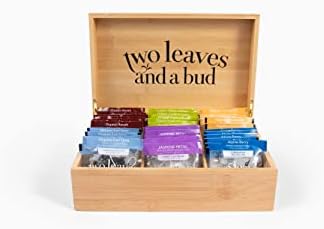 Two Leaves and a Bud Organic Tea Sampler in 6-Slot Bamboo Presentation Box