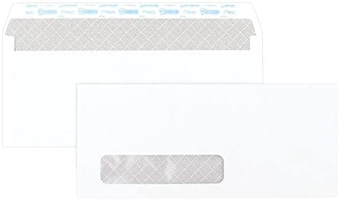 Mead #10 Envelopes, Letter Size, 4-1/8" x 9-1/2", Security Printed Lining for Privacy, Press-It Seal-It Self Adhesive Closure, Left Viewing Window Mailing Envelopes, 500 Count (742022) | (Pack of 5)