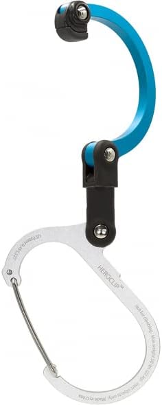 GEAR AID HEROCLIP 360° Swivel Carabiner Gear Clip and Hook (Medium) for Camping, Backpack, Suitcases and Garage Organization