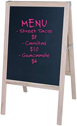 Flipside Products Marquee Easel, Natural Wood, Double-Sided Black Chalkboard, Menus, Announcements, Restaurants, Coffee Shops, Sale