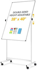Rolling Whiteboard on Wheels 28"x40", Double-Sided Magnetic Dry Erase Board