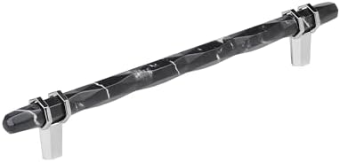 Amerock 8" Carrione Marble Black/Polished Chrome Drawer Pull
