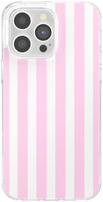 PopSockets iPhone 14 Pro Max Phone Case w/MagSafe- Club Stripe Pink