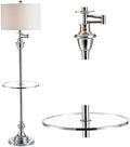 JONATHAN Y Cora 60" Metal Swing Arm Floor Lamp, Chrome/Clear