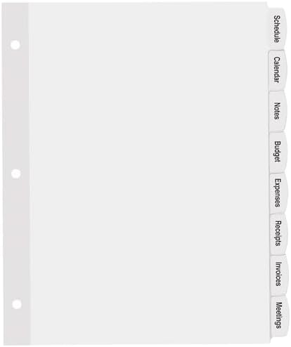 Avery Big Tab™ Printable Label Dividers, 8-Tab, White, 20 Sets