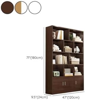 Closed Back Cabinet Wood Standard 9.5'' Wide Bookcase Bookshelf Storage Rack Multi-Layered Storage Shelf Cabinet Display Unit Integrated Against the Wall White 47.2" L x 9.4" W x 70.9" H