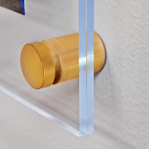 Azar Displays 105530-GLD-2PK Floating Acrylic Wall Frame with Silver Stand Off Caps: 22" x 28" Graphic Size. Overall Frame Size: 26" x 32" (Pack of 2)
